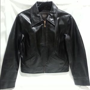 Leather Coach Jacket - size 10